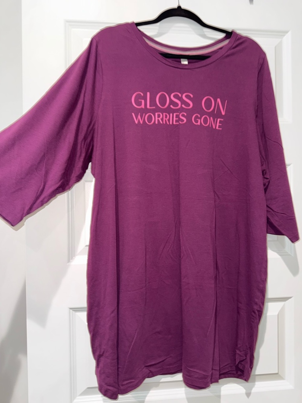 Cacique Purple Tunic Top with Pink Graphic